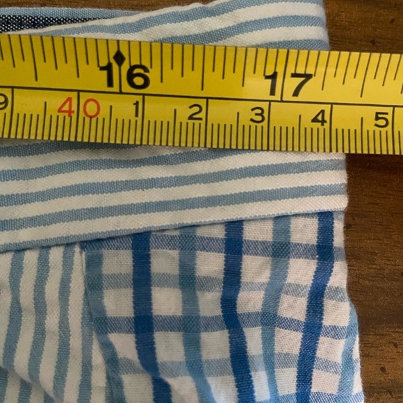 Vineyard Vines Mens Seersucker Shorts Breaker Short 9” Patchwork 33’ Red & Blue - Picture 9 of 11